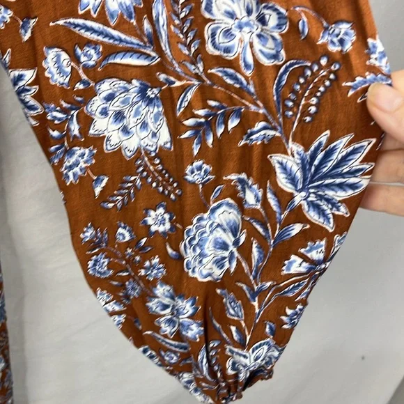 GAP Brown and White Long Sleeve V-Neck Sundress small - Picture 5 of 8